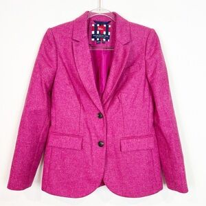 BODEN HERITAGE BRITISH TWEED PINK WOOL BLAZER WOMENS SZ 6R